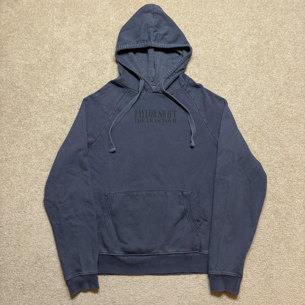 Taylor Swift Eras Tour Hoodie Sweatshirt Size Small Blue 2023 Cities Graphic